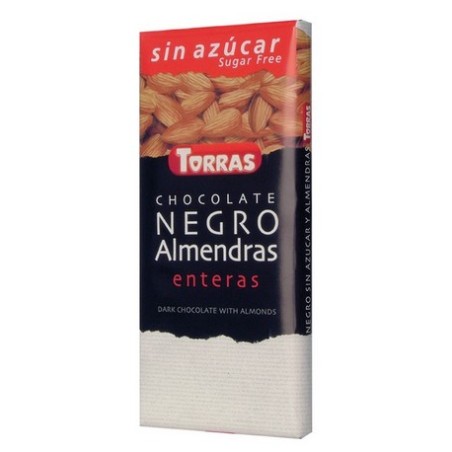 CHOCOLATE NEGRO CON ALMENDRA SIN AZUCAR, 150 g