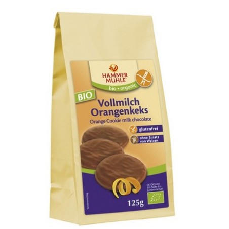 GALLETAS DE NARANJA CON CHOCOLATE CON LECHE BIO, 125 g